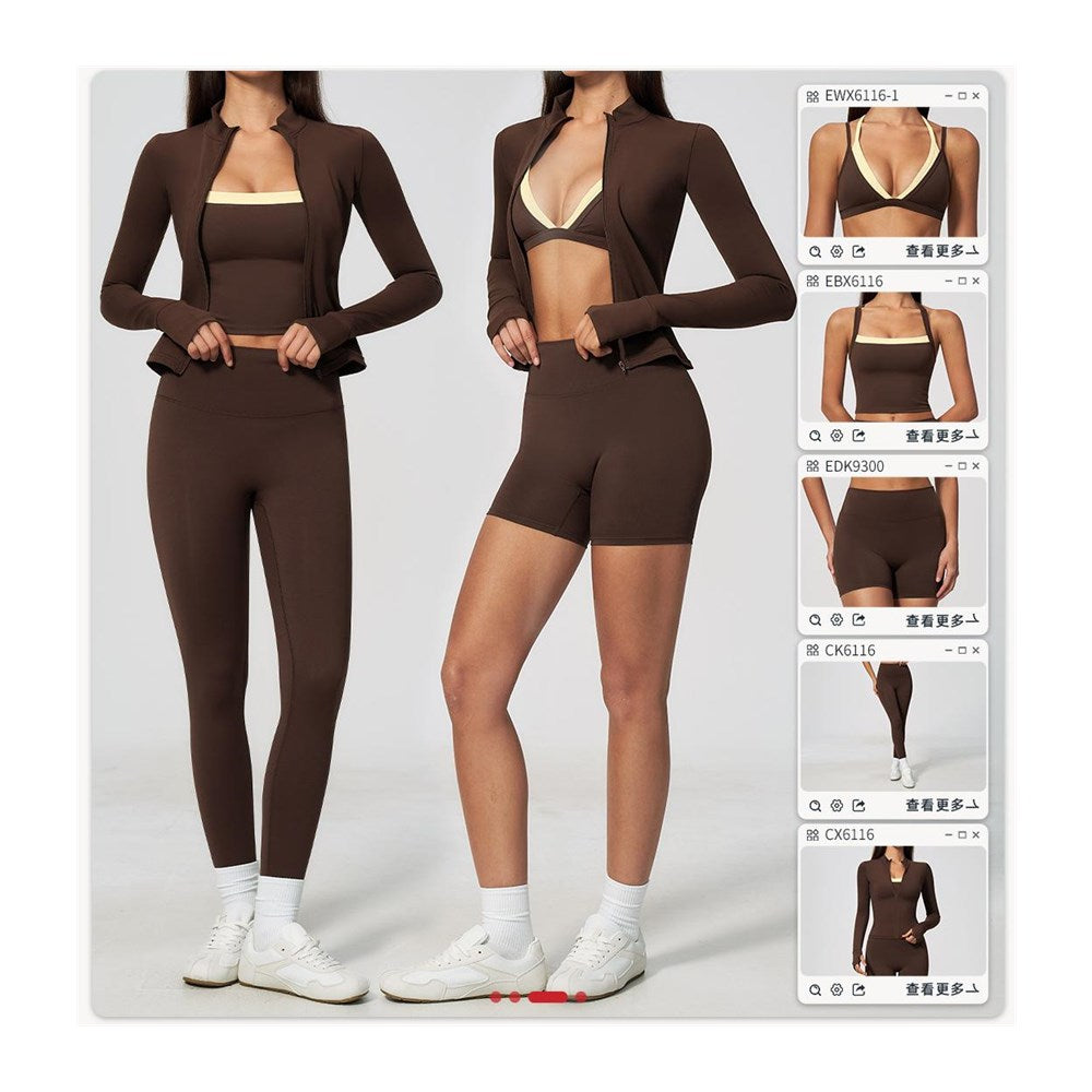 Ensemble de sport 3 pièces veste + brassière + short TZ6116-18