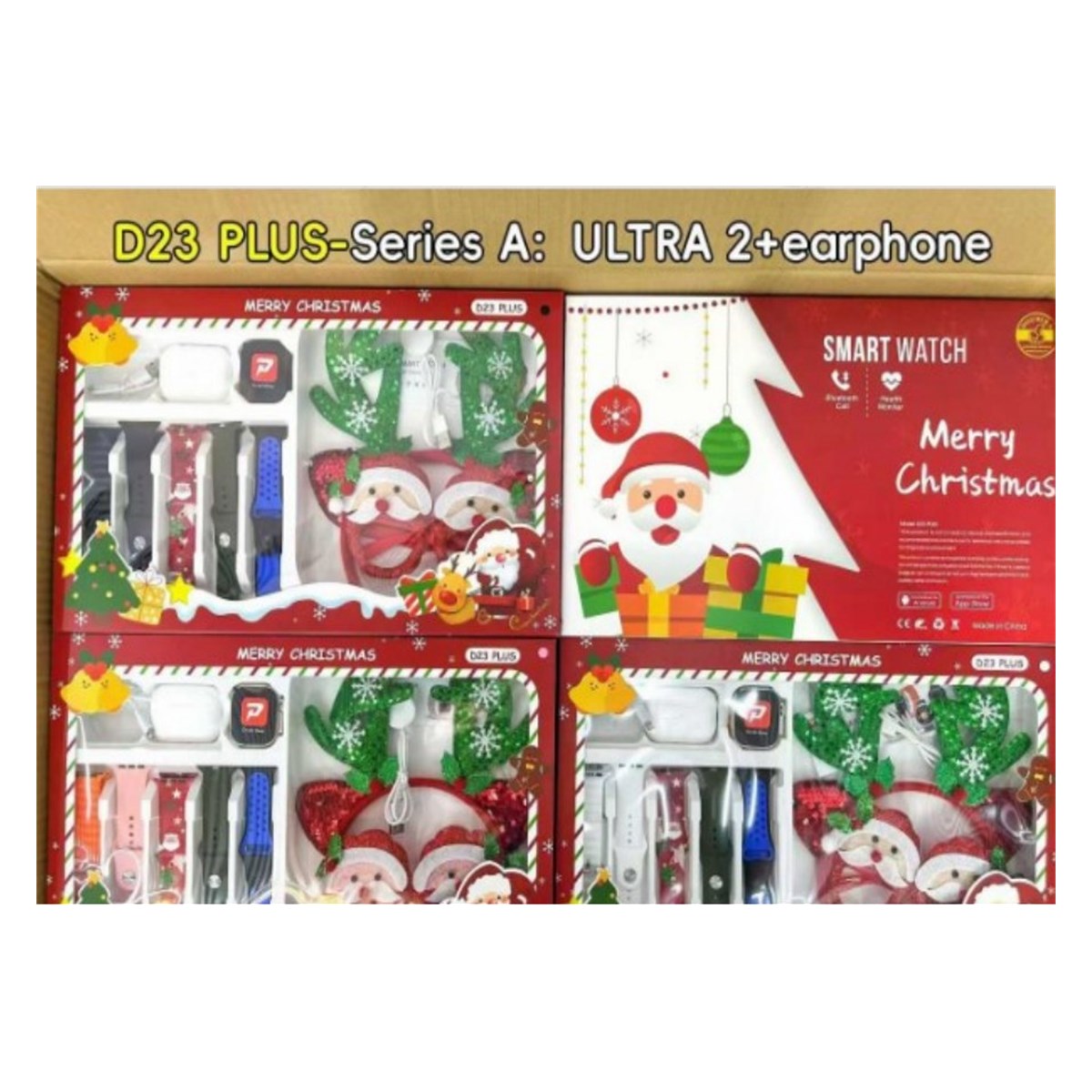 Montre connectée D23 Plus – coffret de Noël, boîtier sport